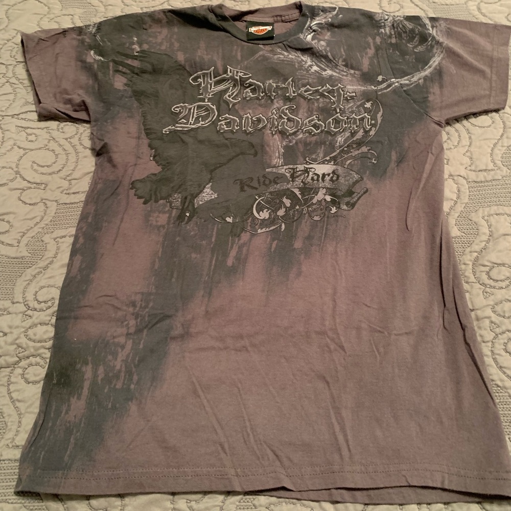 Harley Davison mens eagle Ride Hard tshirt